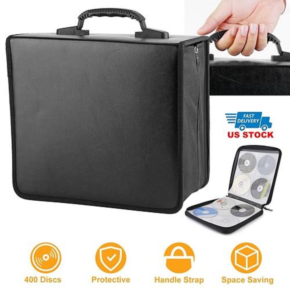 400 Discs CD Case CD DVD Storage Binder Sleeves Bag Portable Media Disk Wallet A